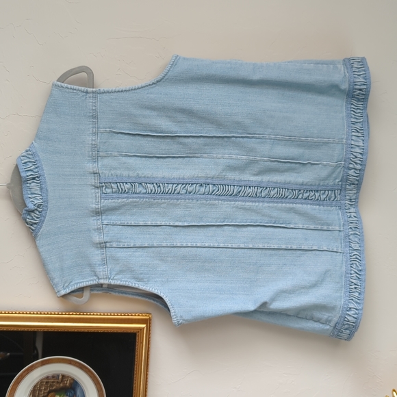 CHICO'S PLATINUM Denim Vest Size 2 - Picture 9 of 12